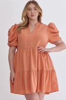 Sadie V-neck Dress PLUS-Short Dresses-Podos Boutique, a Women's Fashion Boutique Located in Calera, AL