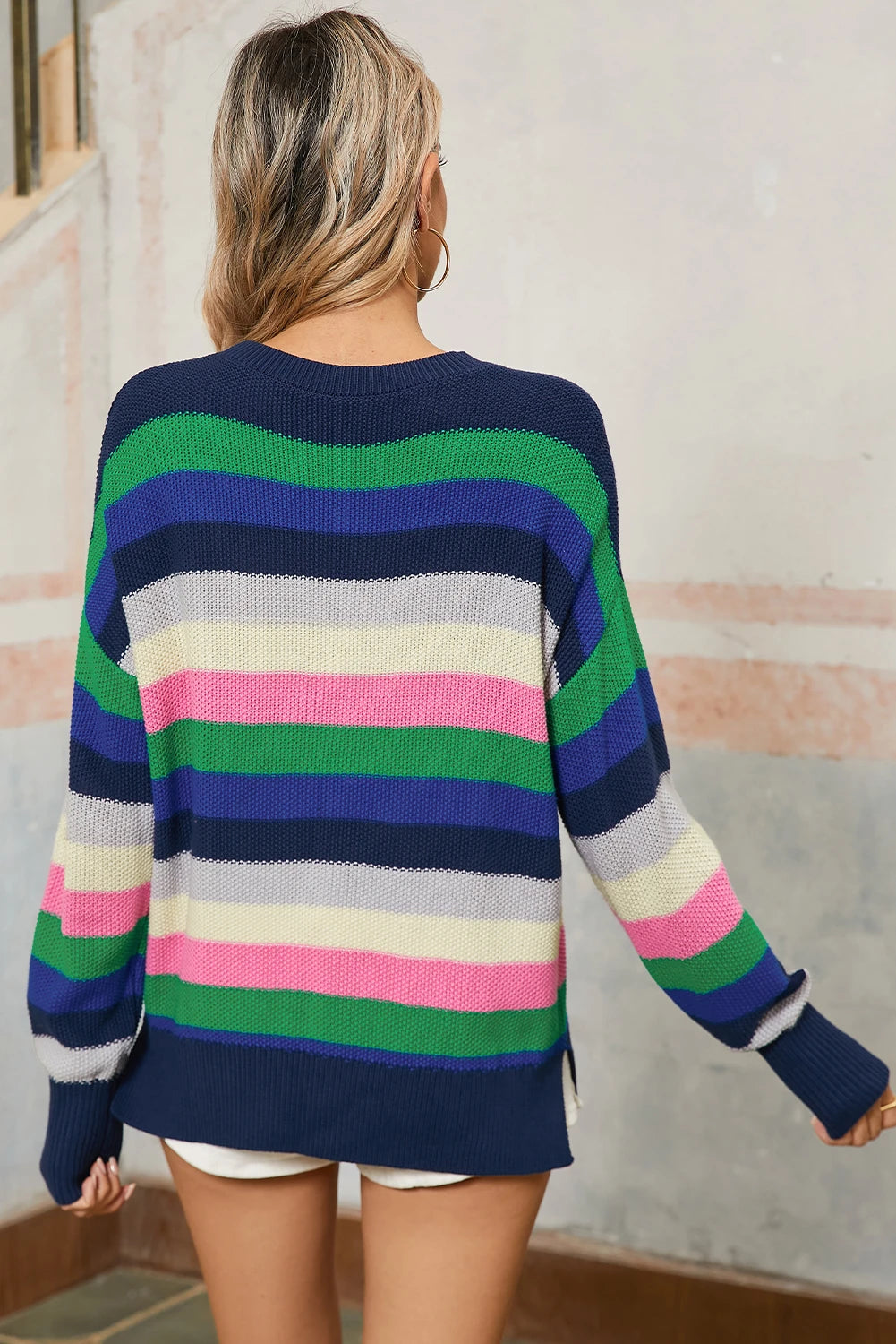 Rainbow Striped Sweater-Podos Boutique, a Women's Fashion Boutique Located in Calera, AL