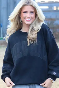 Lulu Mac Embroidered Sweatshirt-Sweatshirts-Podos Boutique, a Women's Fashion Boutique Located in Calera, AL