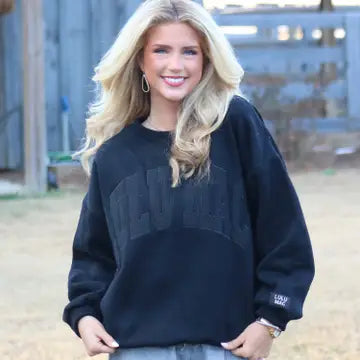 Lulu Mac Embroidered Sweatshirt-Sweatshirts-Podos Boutique, a Women's Fashion Boutique Located in Calera, AL