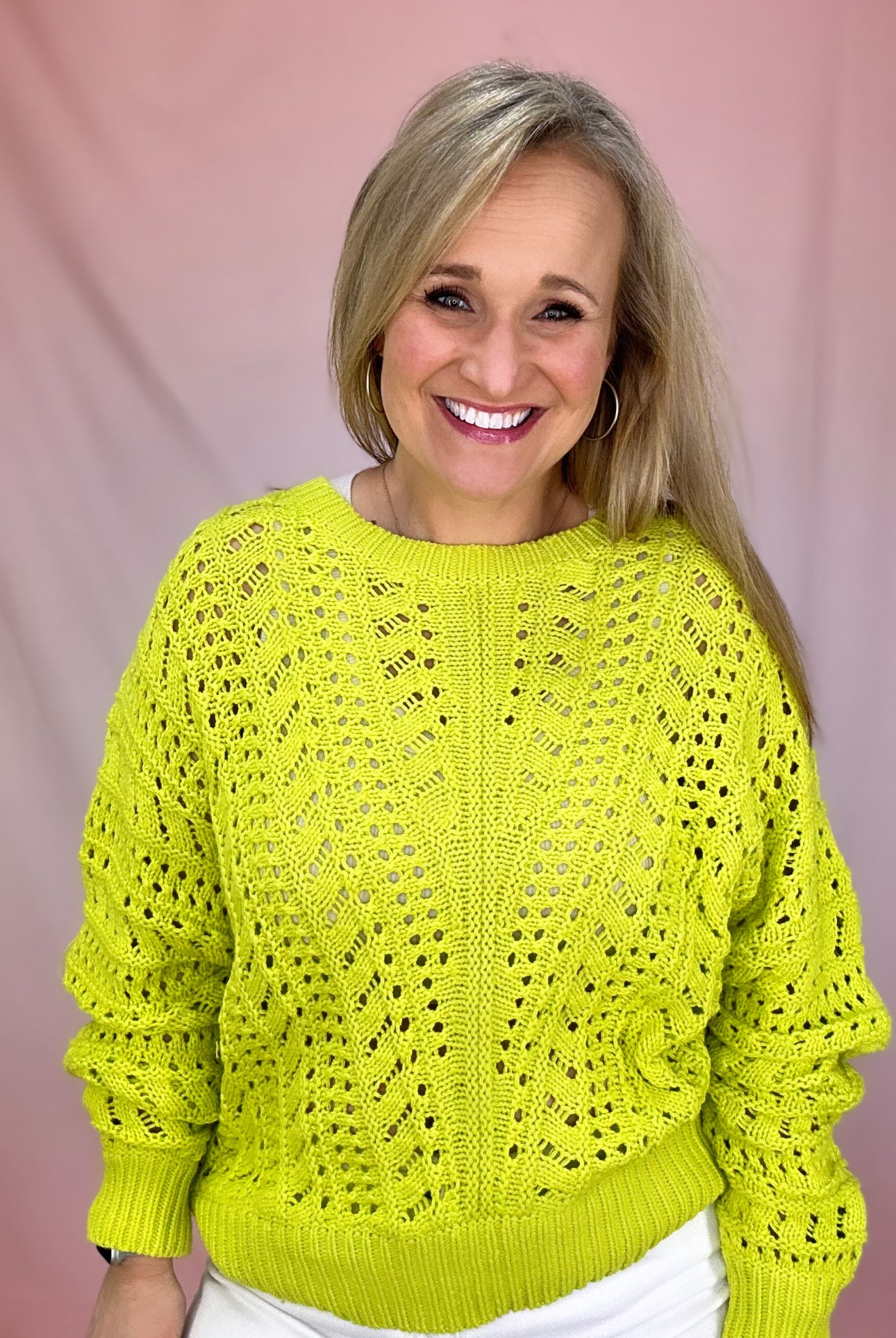 Brite Open Weave Sweater-Sweaters-Podos Boutique, a Women's Fashion Boutique Located in Calera, AL