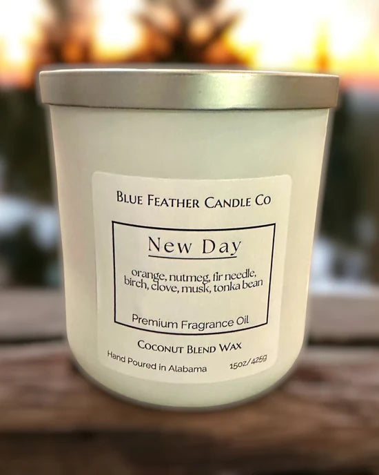 Blue Feather Candle-Candles-Podos Boutique, a Women's Fashion Boutique Located in Calera, AL