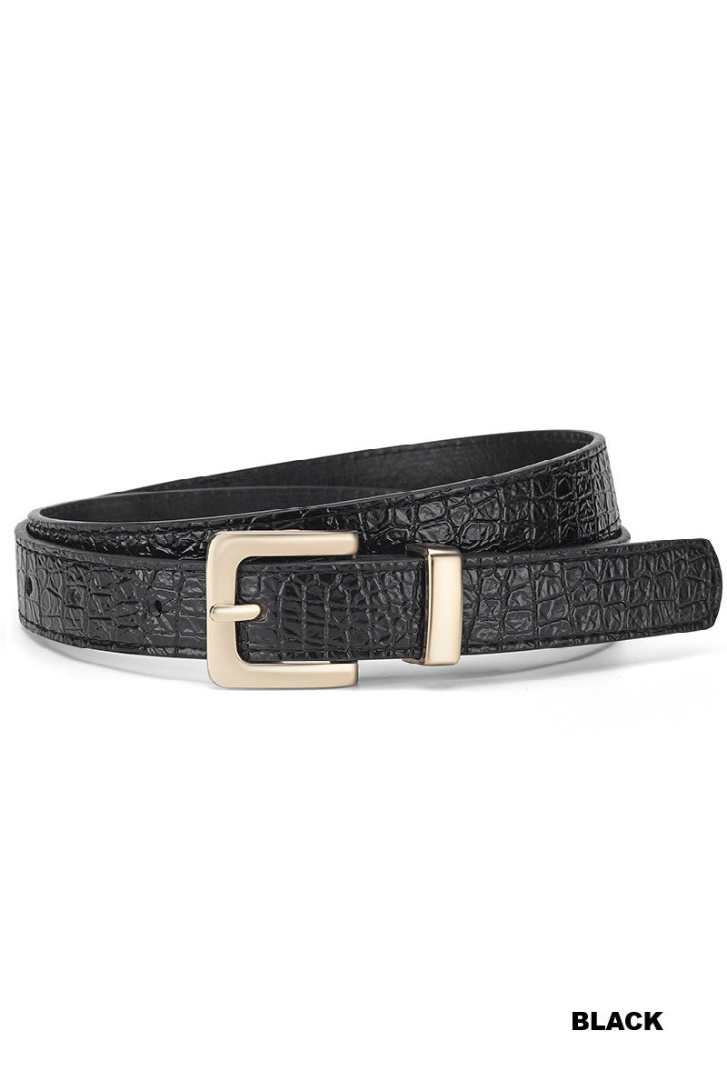 Crocodile Pattern Fashion Belt-Accessories-Podos Boutique, a Women's Fashion Boutique Located in Calera, AL