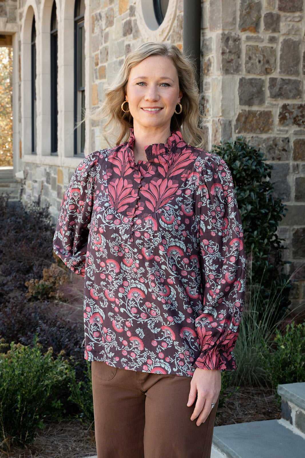 Somewhere In Time Top-Long Sleeves-Podos Boutique, a Women's Fashion Boutique Located in Calera, AL