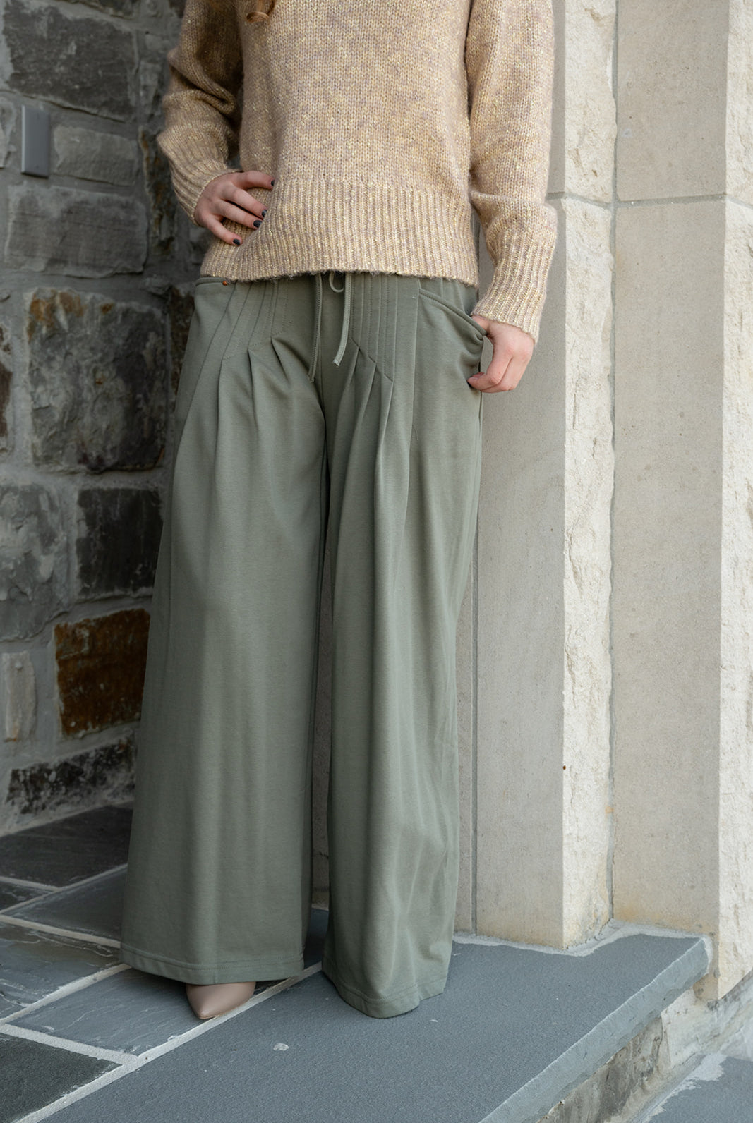 Umgee's French Terry Pants-Pants-Podos Boutique, a Women's Fashion Boutique Located in Calera, AL