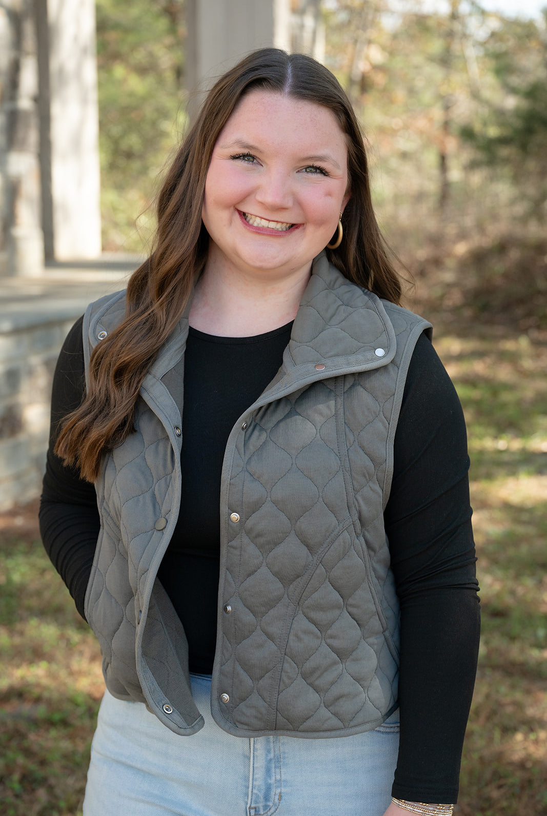 Rae Mode Quilted Vest-Vests-Podos Boutique, a Women's Fashion Boutique Located in Calera, AL