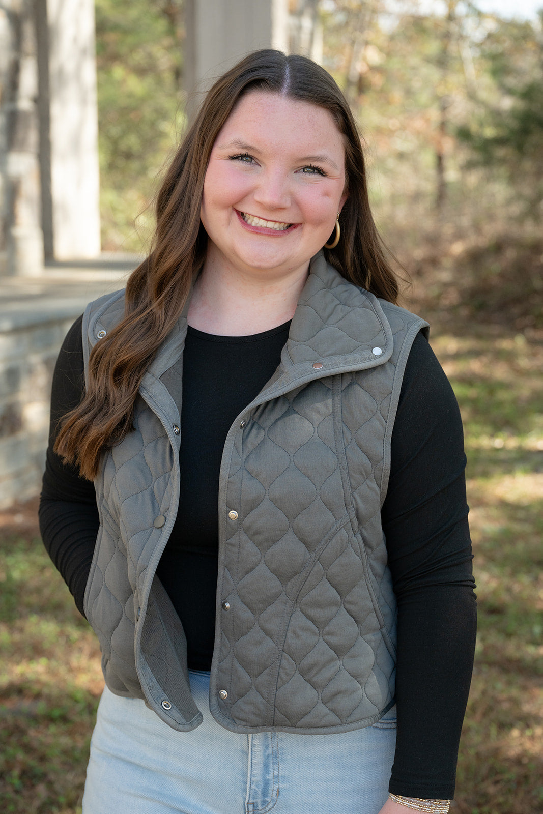 Rae Mode Quilted Vest-Vests-Podos Boutique, a Women's Fashion Boutique Located in Calera, AL