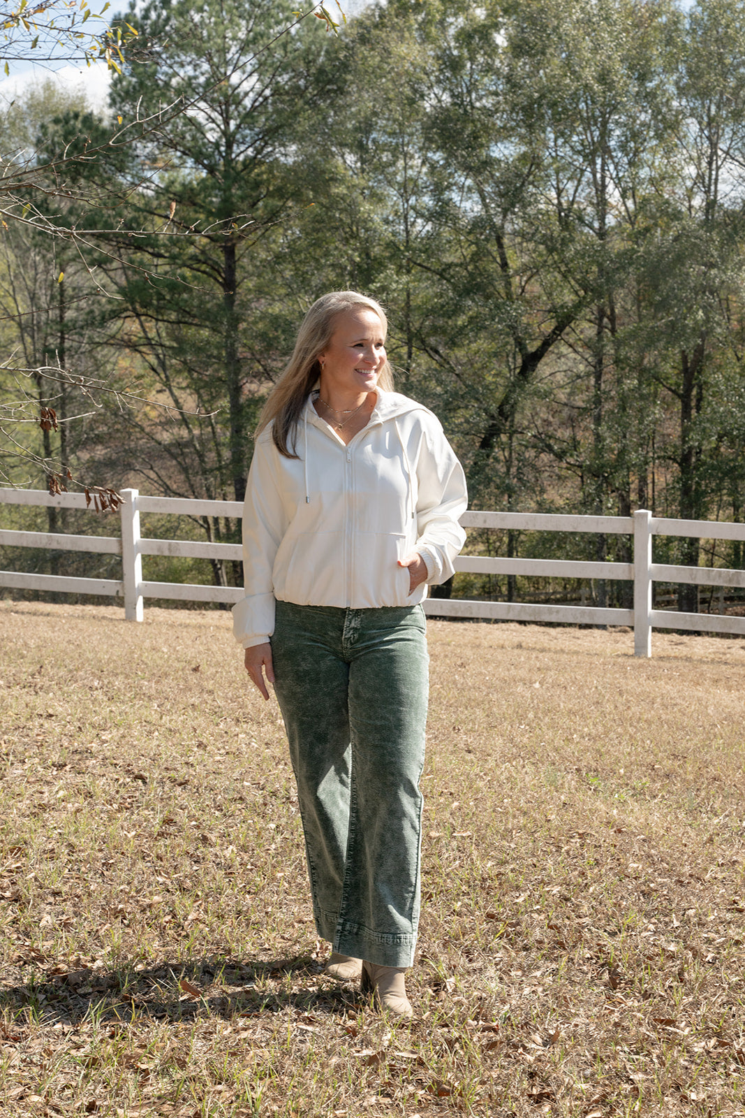 Risen HR Crop Straight Corduroy Pants-Pants-Podos Boutique, a Women's Fashion Boutique Located in Calera, AL
