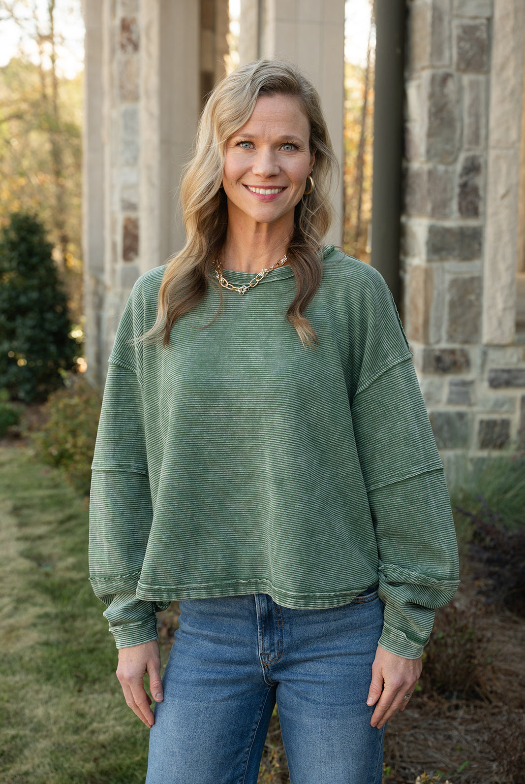 The Keona Top-Long Sleeves-Podos Boutique, a Women's Fashion Boutique Located in Calera, AL