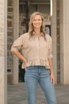 Fall Stripes Top-Fashion Tops-Podos Boutique, a Women's Fashion Boutique Located in Calera, AL