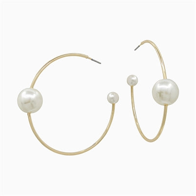 Pearl Ball Earrings-Podos Boutique, a Women's Fashion Boutique Located in Calera, AL