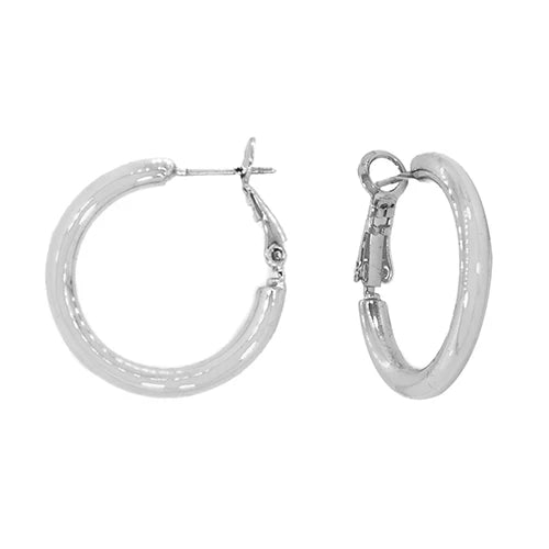 Maya J Mini Charm Large Hoop Earrings-Podos Boutique, a Women's Fashion Boutique Located in Calera, AL
