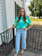 Aruba Blue Star Patched Oversize TShirt-Fashion Tops-Podos Boutique, a Women's Fashion Boutique Located in Calera, AL