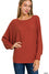 Ribbed Batwing Boatneck Sweater-Sweaters-Podos Boutique, a Women's Fashion Boutique Located in Calera, AL