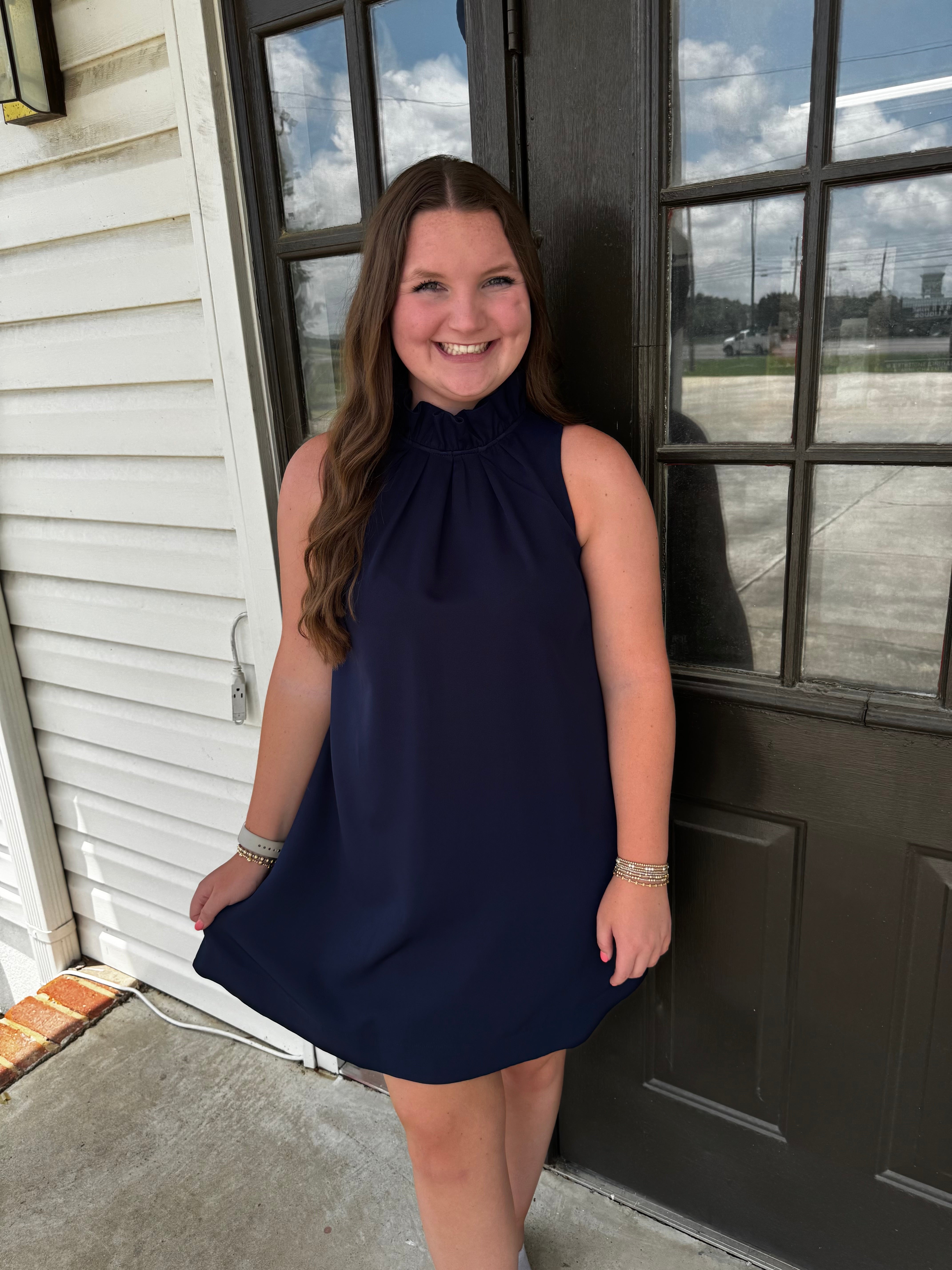 Navy is My Neutral Dress-Short Dresses-Podos Boutique, a Women's Fashion Boutique Located in Calera, AL