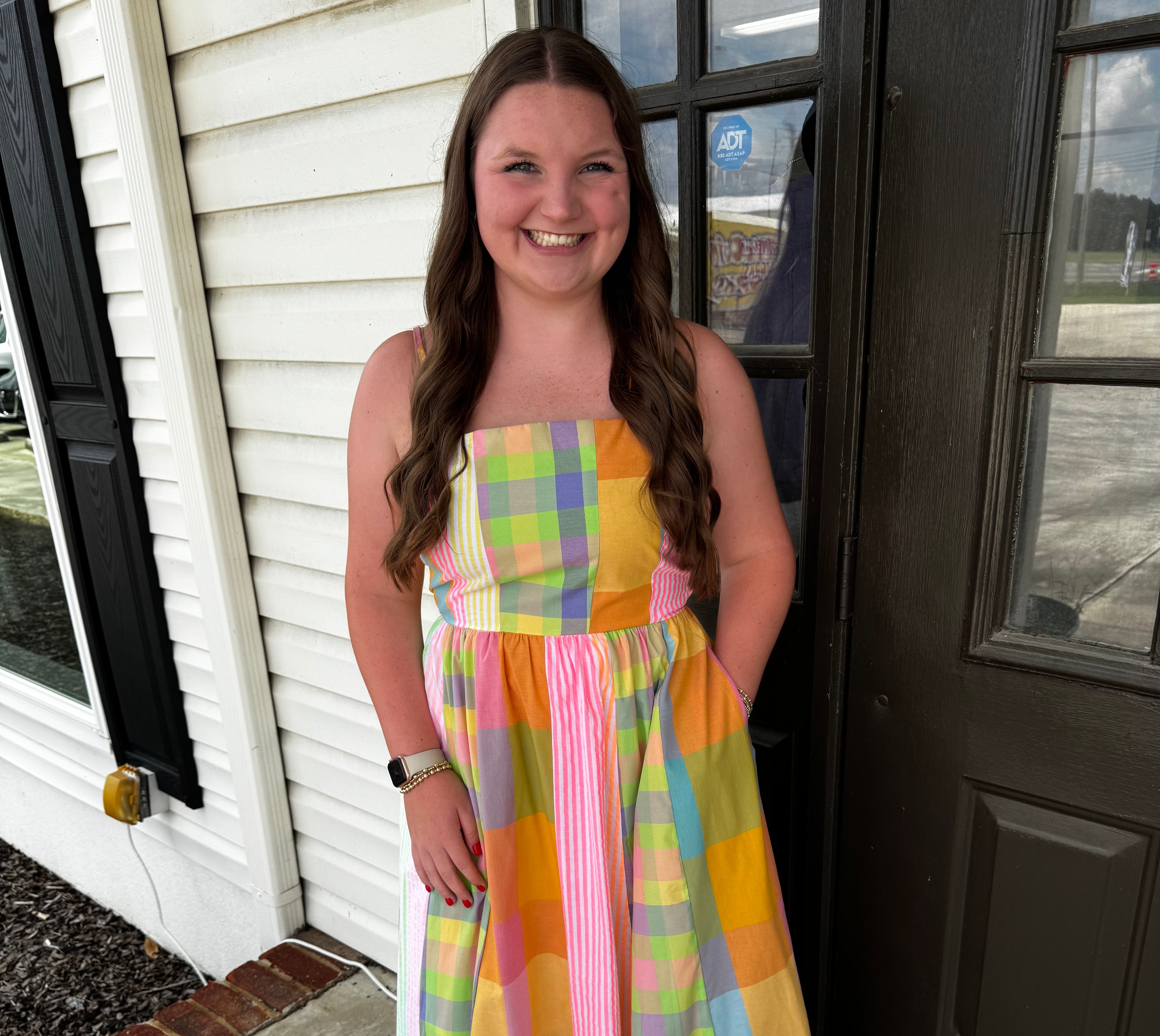 Over The Rainbow Dress-Midi Dresses-Podos Boutique, a Women's Fashion Boutique Located in Calera, AL