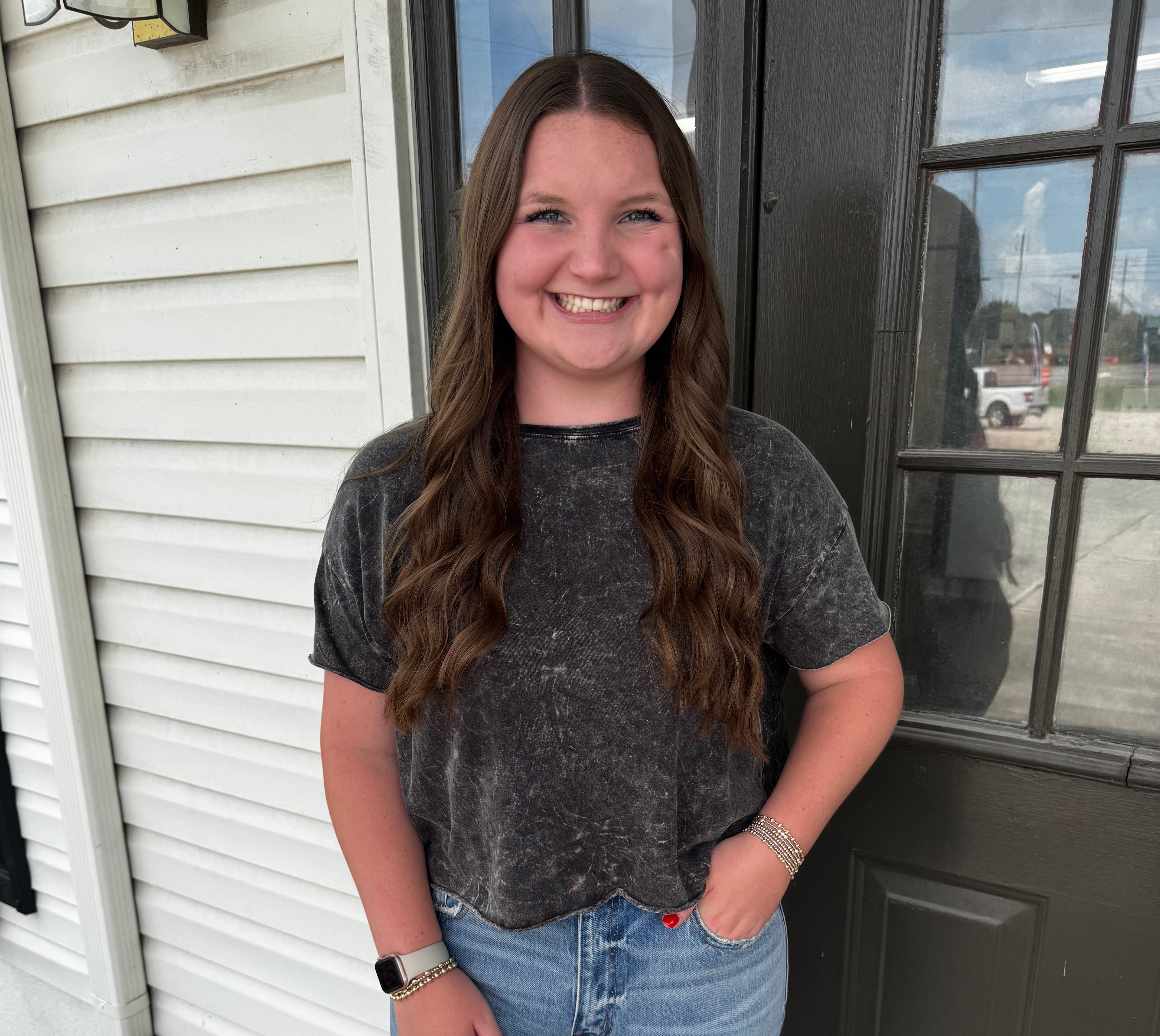 Over The Moon Box Tee-Fashion Tops-Podos Boutique, a Women's Fashion Boutique Located in Calera, AL