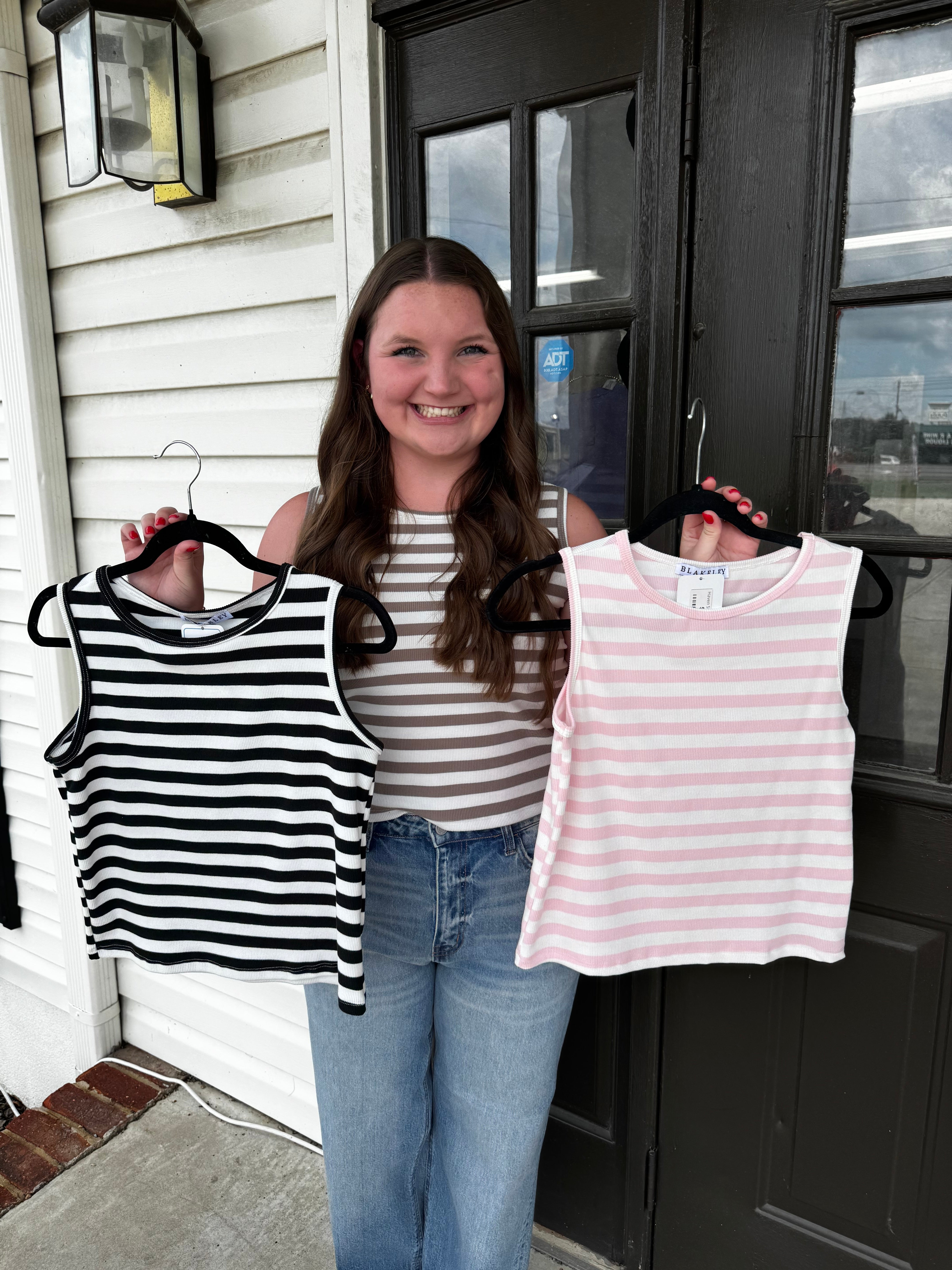 Haven Stripe Tank Top-Fashion Tops-Podos Boutique, a Women's Fashion Boutique Located in Calera, AL
