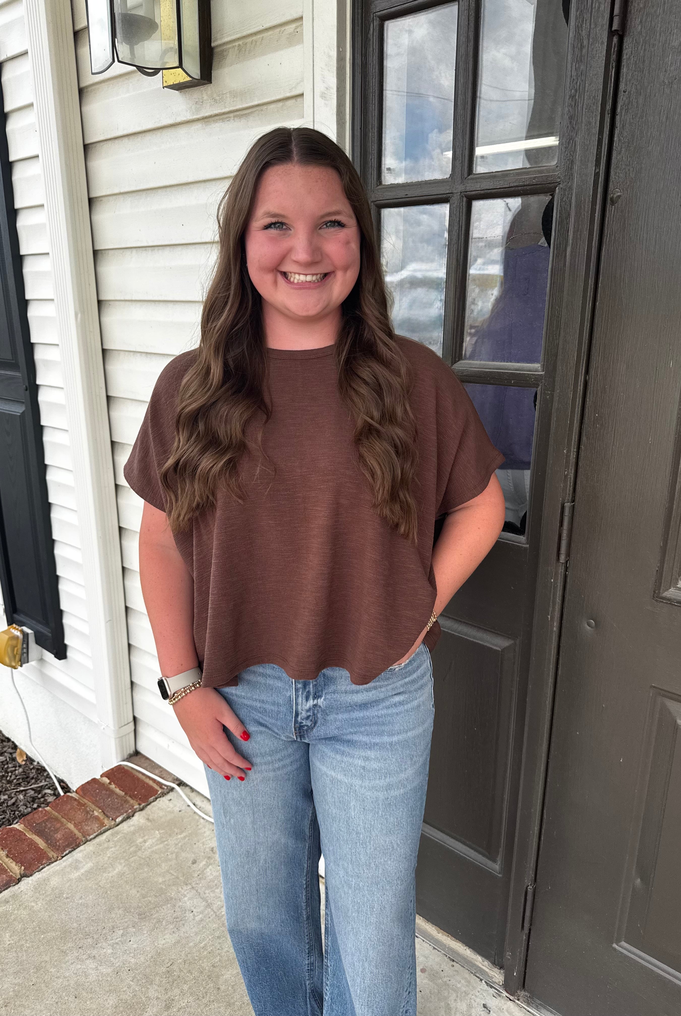 Comfy Slub Tee-Fashion Tops-Podos Boutique, a Women's Fashion Boutique Located in Calera, AL