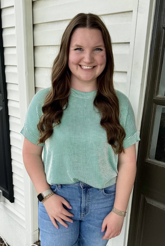Seeing Stripes Top-Fashion Tops-Podos Boutique, a Women's Fashion Boutique Located in Calera, AL