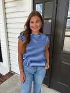Stripes Everything TShirt-Fashion Tops-Podos Boutique, a Women's Fashion Boutique Located in Calera, AL
