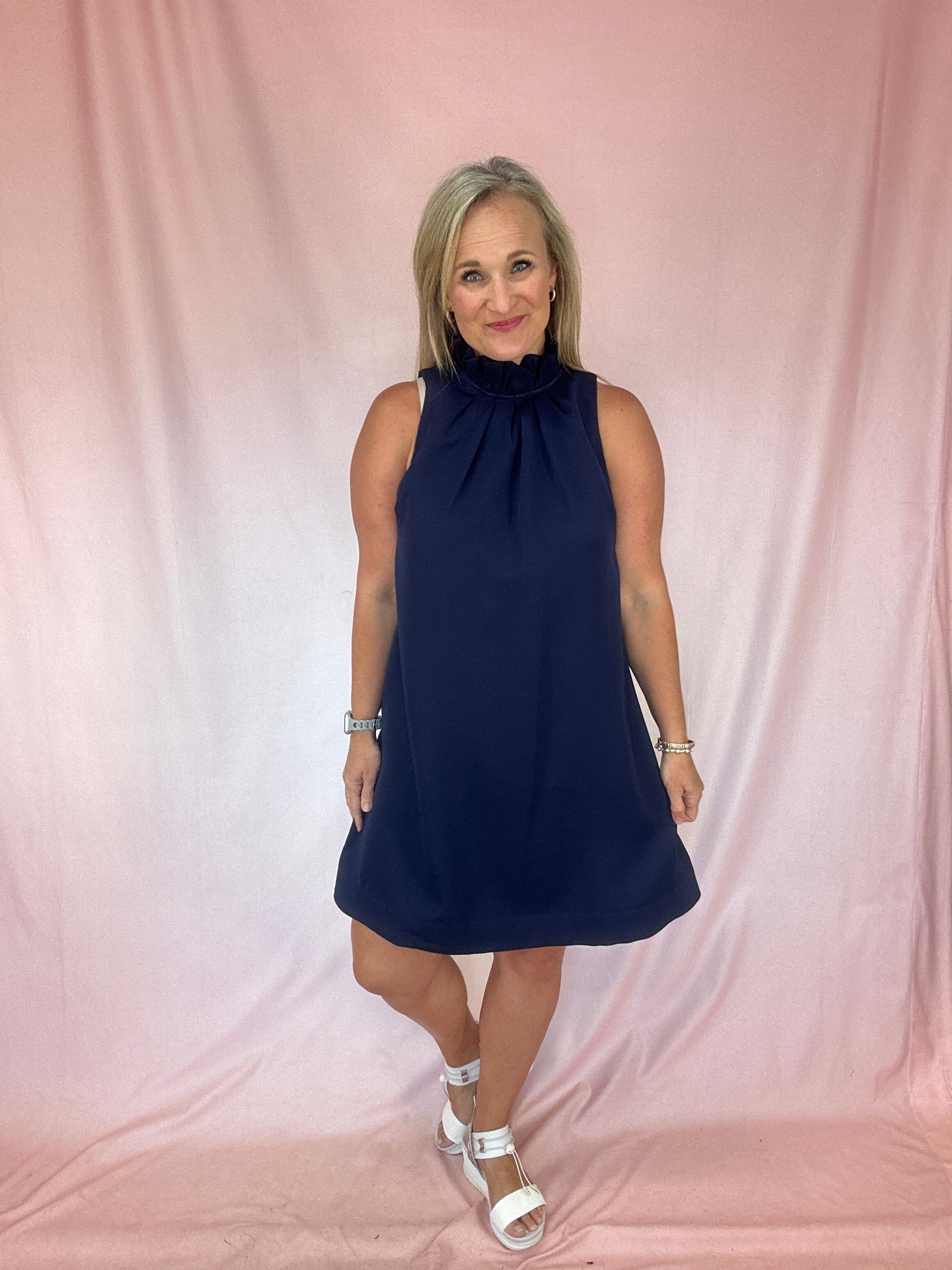 Navy is My Neutral Dress-Short Dresses-Podos Boutique, a Women's Fashion Boutique Located in Calera, AL