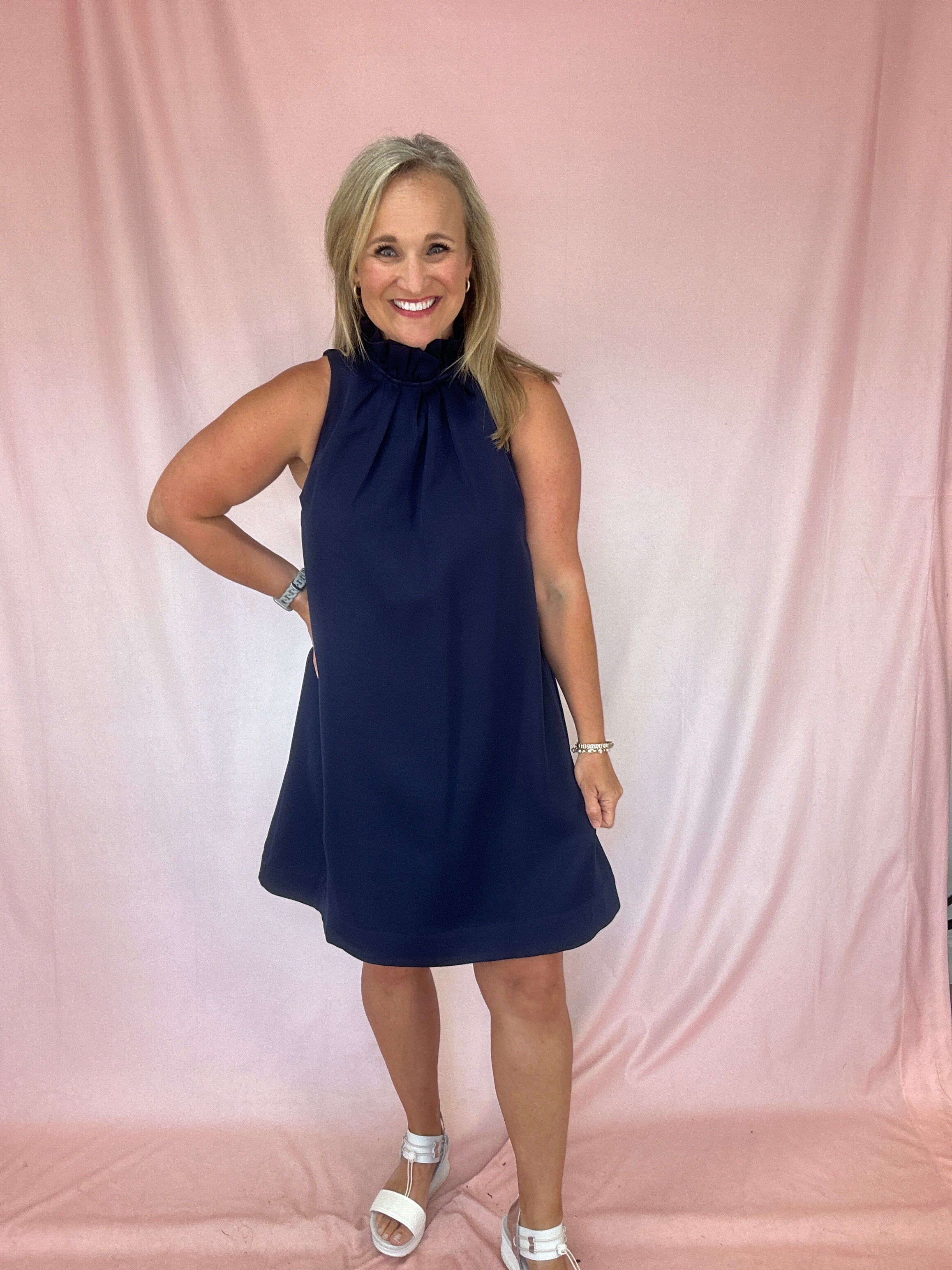 Navy is My Neutral Dress-Short Dresses-Podos Boutique, a Women's Fashion Boutique Located in Calera, AL