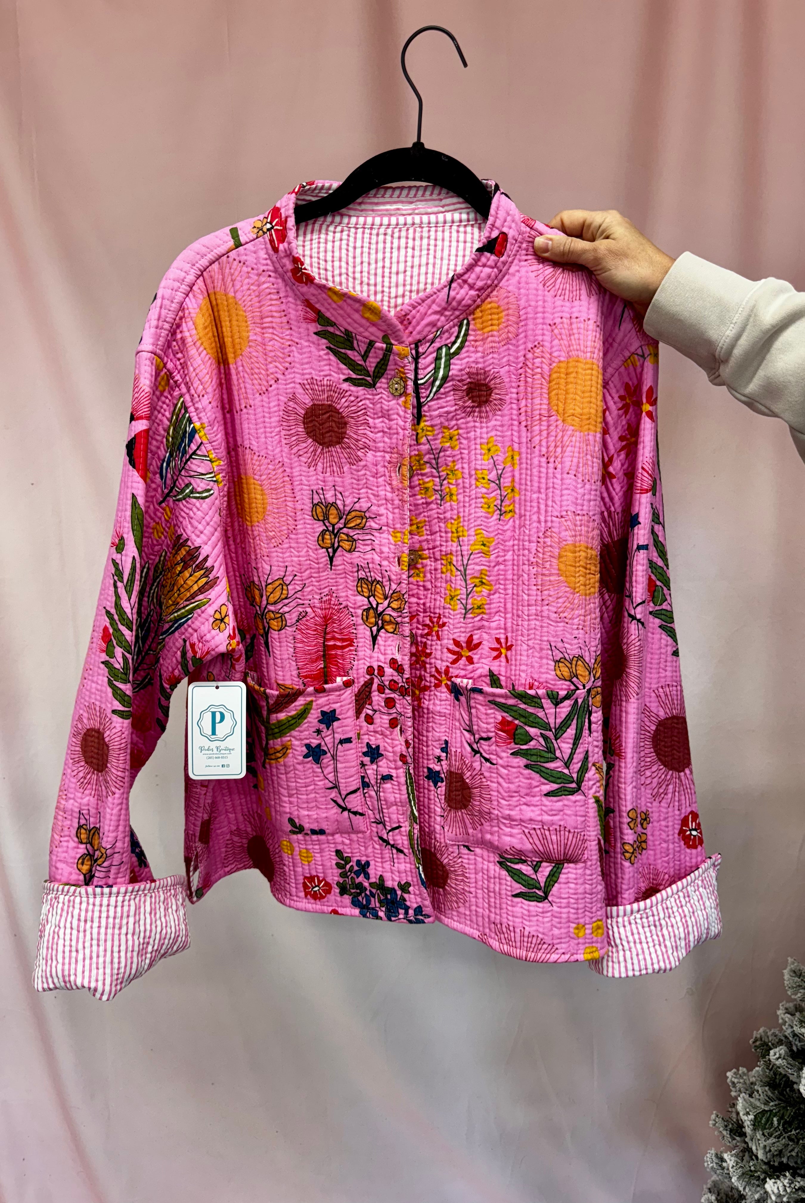 Quilted Jacket-Jackets-Podos Boutique, a Women's Fashion Boutique Located in Calera, AL