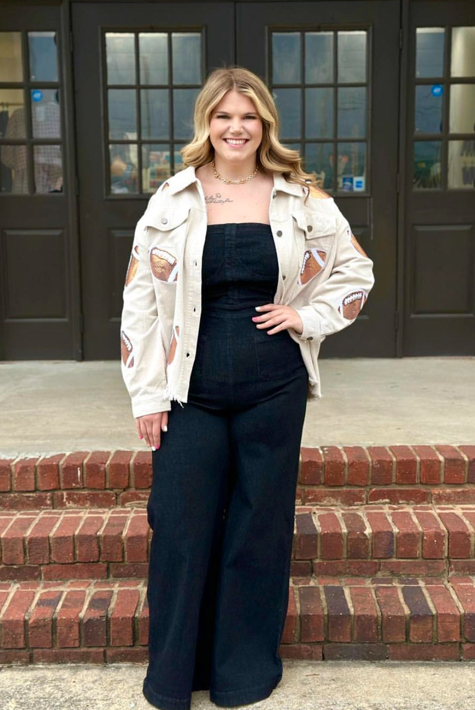 Denim Edge-Rompers & Jumpsuits-Podos Boutique, a Women's Fashion Boutique Located in Calera, AL