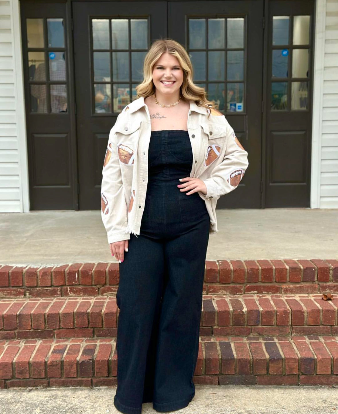 Denim Edge-Rompers & Jumpsuits-Podos Boutique, a Women's Fashion Boutique Located in Calera, AL