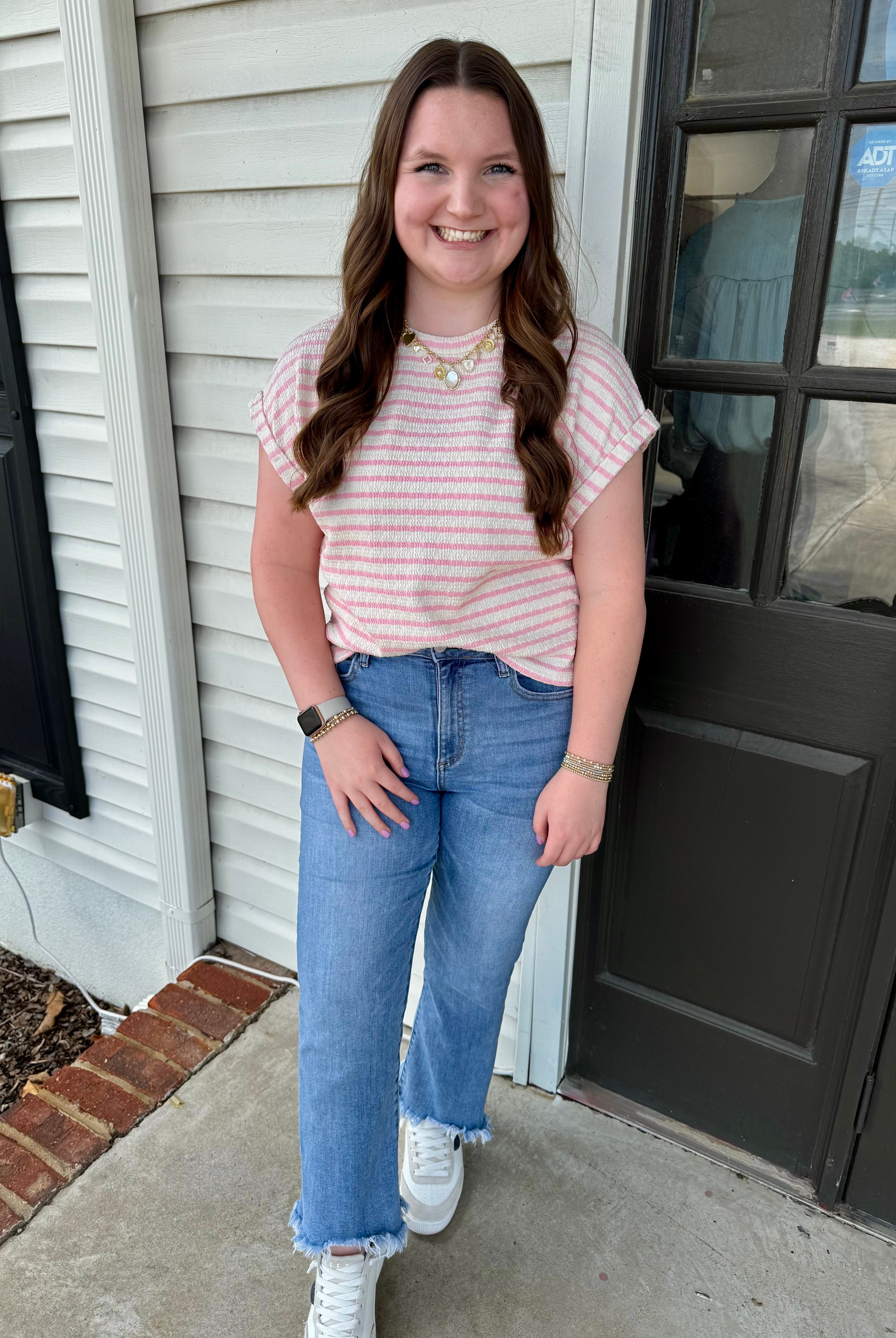 Pink Harvey Top-Fashion Tops-Podos Boutique, a Women's Fashion Boutique Located in Calera, AL