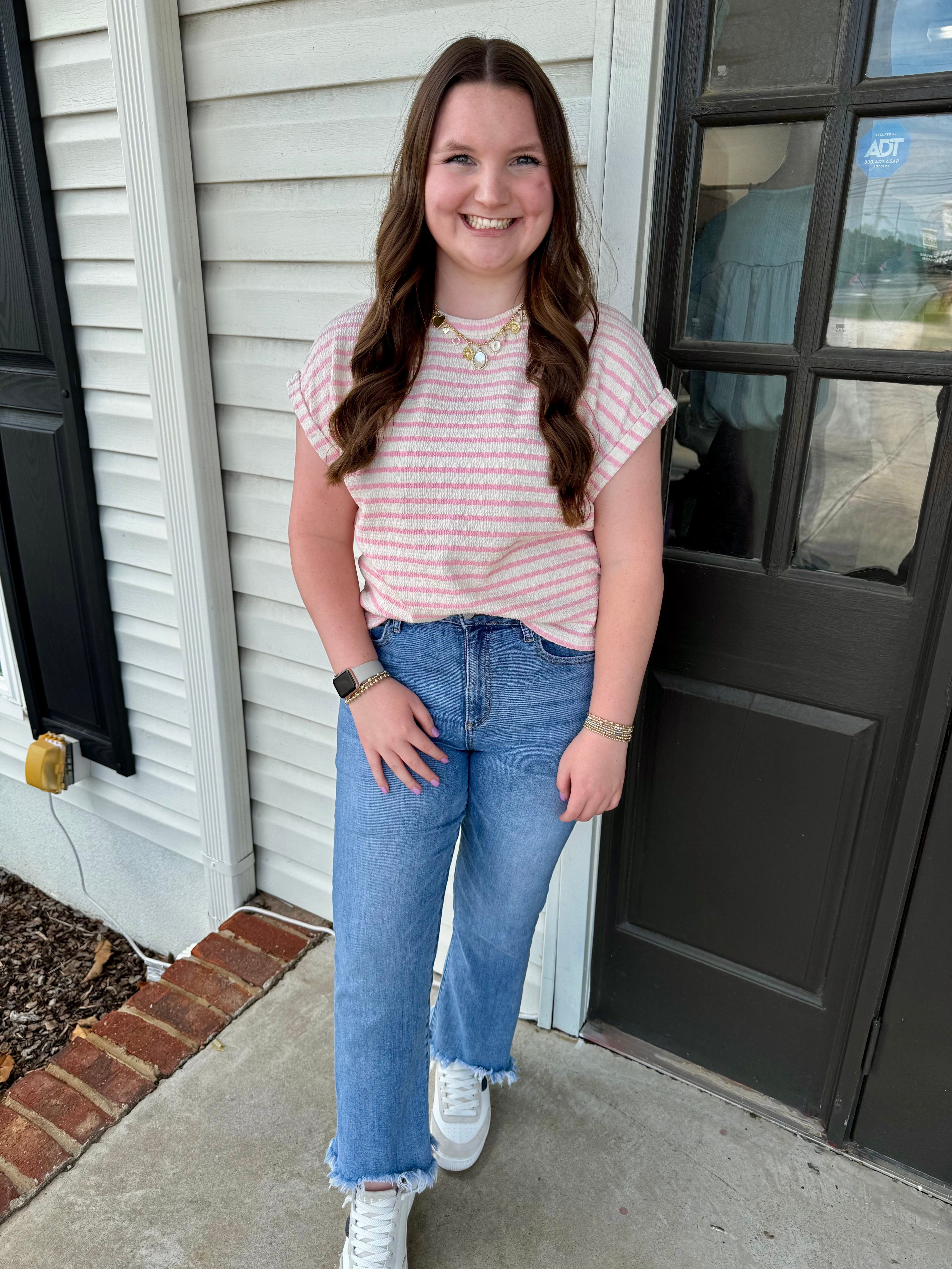 Pink Harvey Top-Fashion Tops-Podos Boutique, a Women's Fashion Boutique Located in Calera, AL