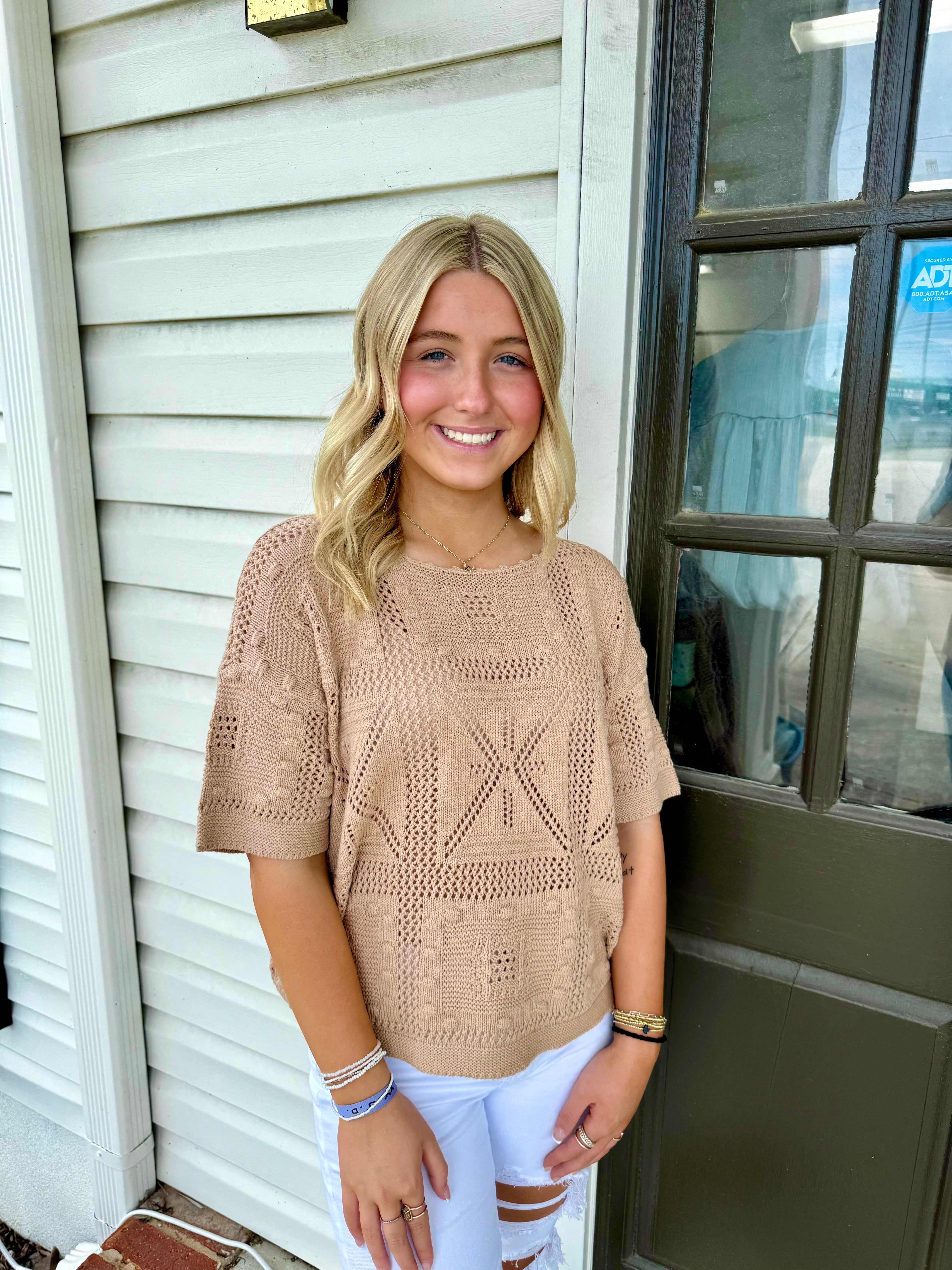 Story To Tell Knit Top-Fashion Tops-Podos Boutique, a Women's Fashion Boutique Located in Calera, AL