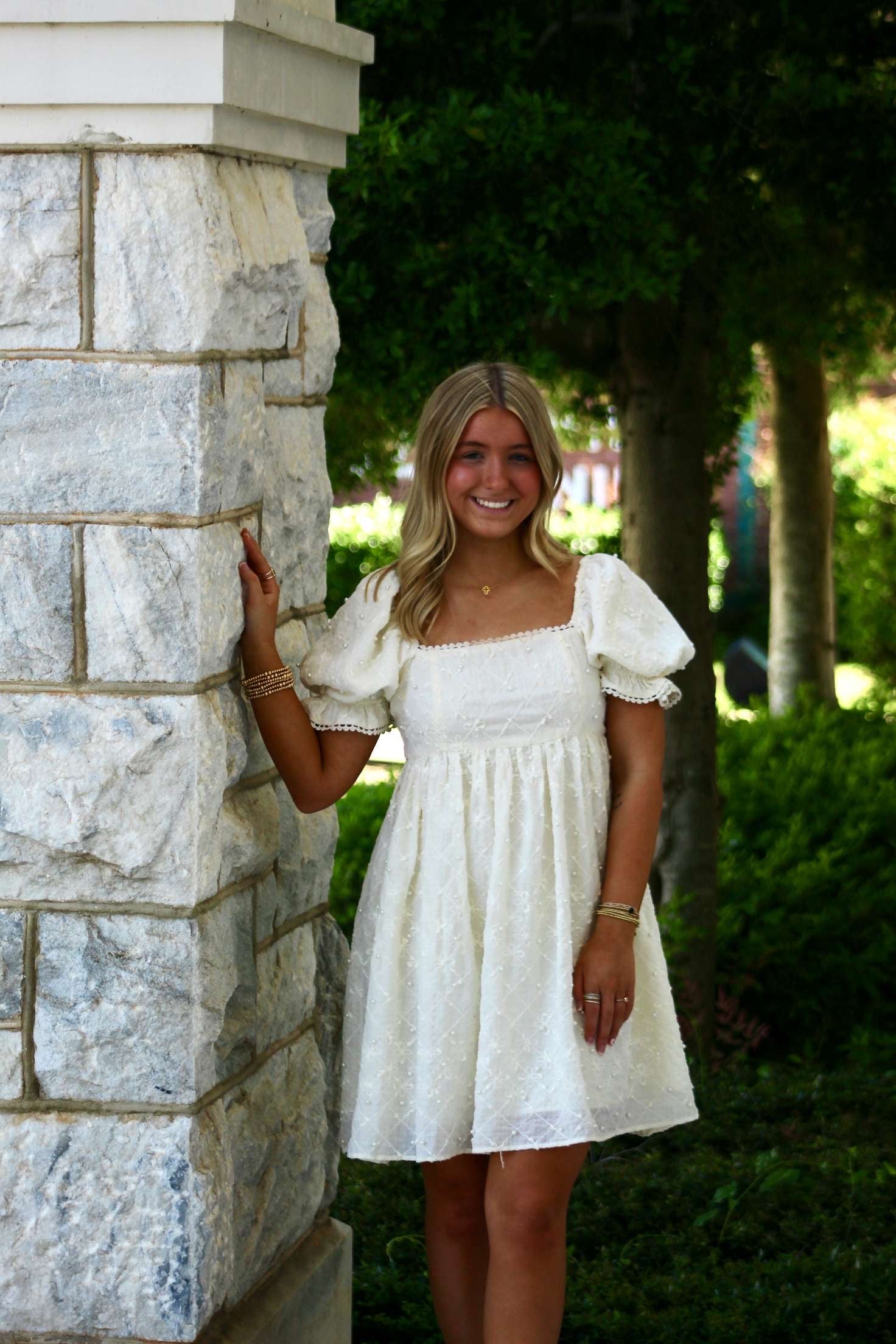 Pearls and Flowers Dress-Short Dresses-Podos Boutique, a Women's Fashion Boutique Located in Calera, AL