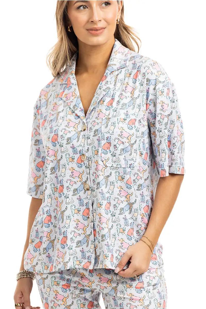Posh Pets Pajama Pants Set-Lounge Wear-Podos Boutique, a Women's Fashion Boutique Located in Calera, AL