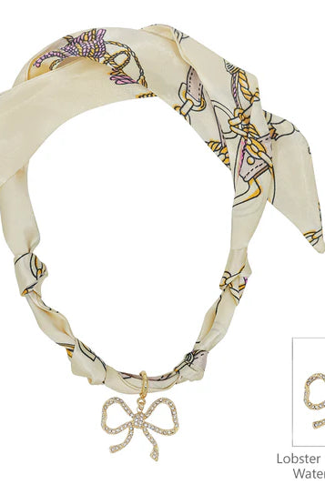 Knotted Scarf Necklace - 1 Charm-Jewelry-Podos Boutique, a Women's Fashion Boutique Located in Calera, AL