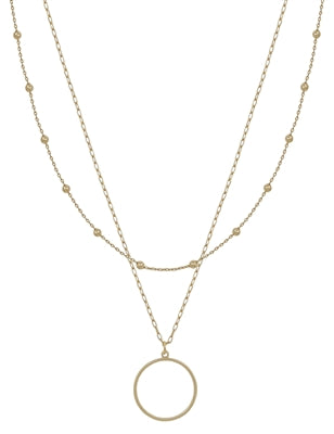 Open Circle Layered Necklace-Podos Boutique, a Women's Fashion Boutique Located in Calera, AL