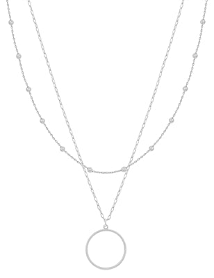 Open Circle Layered Necklace-Podos Boutique, a Women's Fashion Boutique Located in Calera, AL