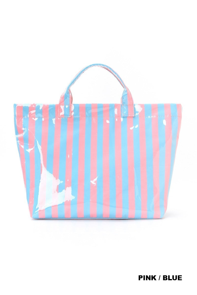 Striped Tote Bag-Bags-Podos Boutique, a Women's Fashion Boutique Located in Calera, AL