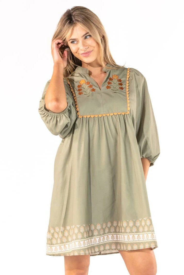 Maeve Green Dress-Short Dresses-Podos Boutique, a Women's Fashion Boutique Located in Calera, AL