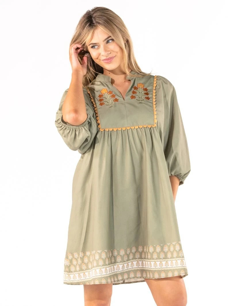 Maeve Green Dress-Short Dresses-Podos Boutique, a Women's Fashion Boutique Located in Calera, AL