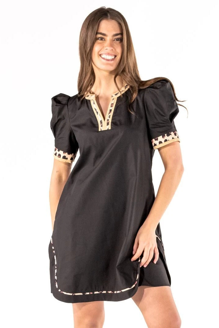 The Wild Side Puff Sleeve Dress-Short Dresses-Podos Boutique, a Women's Fashion Boutique Located in Calera, AL