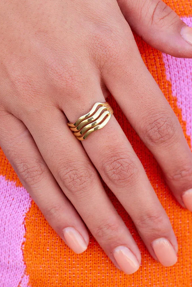 PV Wavy Ring-Rings-Podos Boutique, a Women's Fashion Boutique Located in Calera, AL