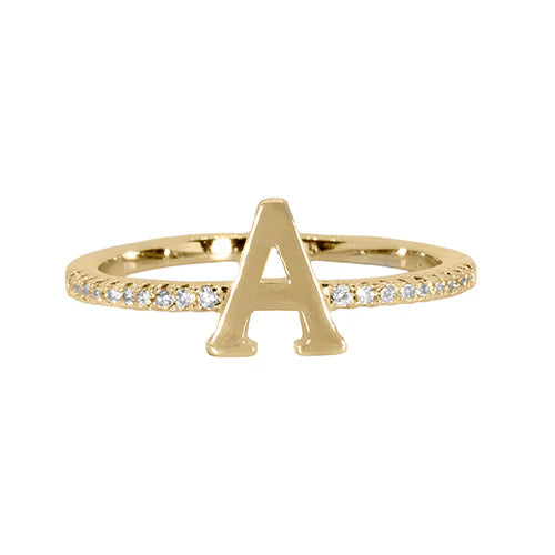 Maya J Love Letter Initial Ring-Podos Boutique, a Women's Fashion Boutique Located in Calera, AL
