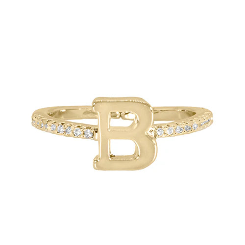 Maya J Love Letter Initial Ring-Podos Boutique, a Women's Fashion Boutique Located in Calera, AL