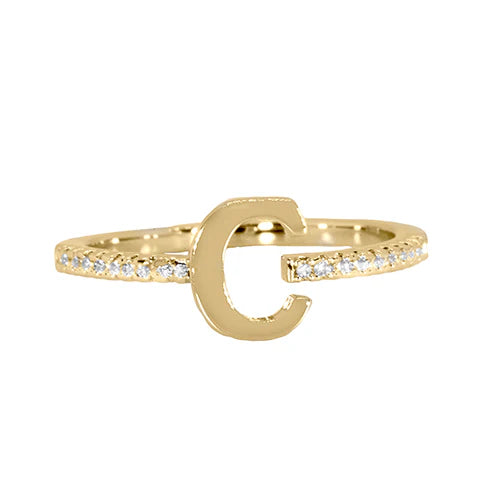 Maya J Love Letter Initial Ring-Podos Boutique, a Women's Fashion Boutique Located in Calera, AL