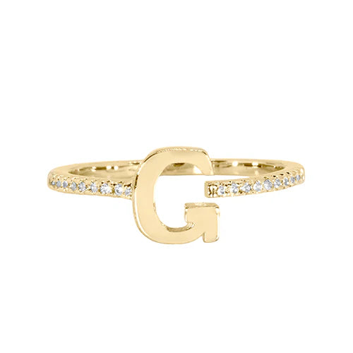 Maya J Love Letter Initial Ring-Podos Boutique, a Women's Fashion Boutique Located in Calera, AL