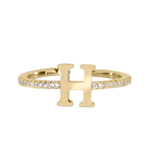 Maya J Love Letter Initial Ring-Podos Boutique, a Women's Fashion Boutique Located in Calera, AL