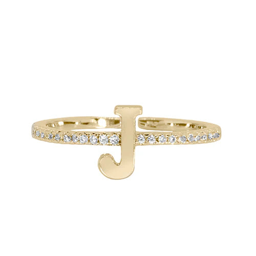 Maya J Love Letter Initial Ring-Podos Boutique, a Women's Fashion Boutique Located in Calera, AL