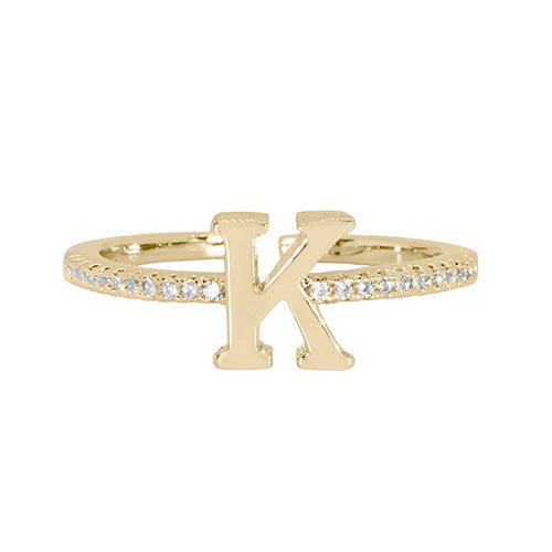 Maya J Love Letter Initial Ring-Podos Boutique, a Women's Fashion Boutique Located in Calera, AL